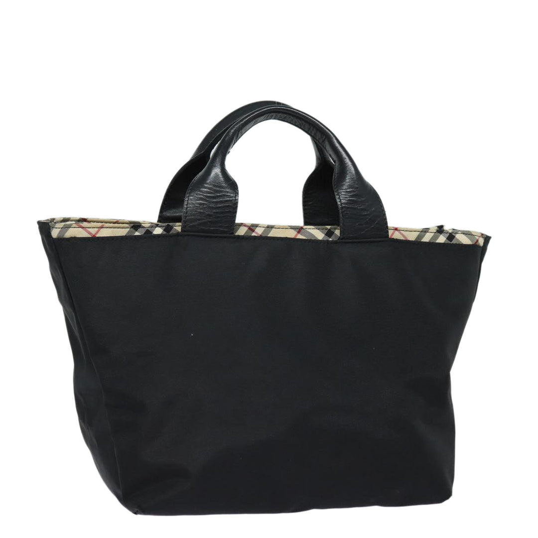 Burberry Blue Label Hand Bag Nylon Black Auth 81325