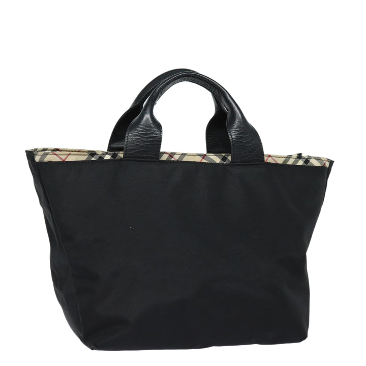 Burberry Blue Label Hand Bag Nylon Black Auth 81325