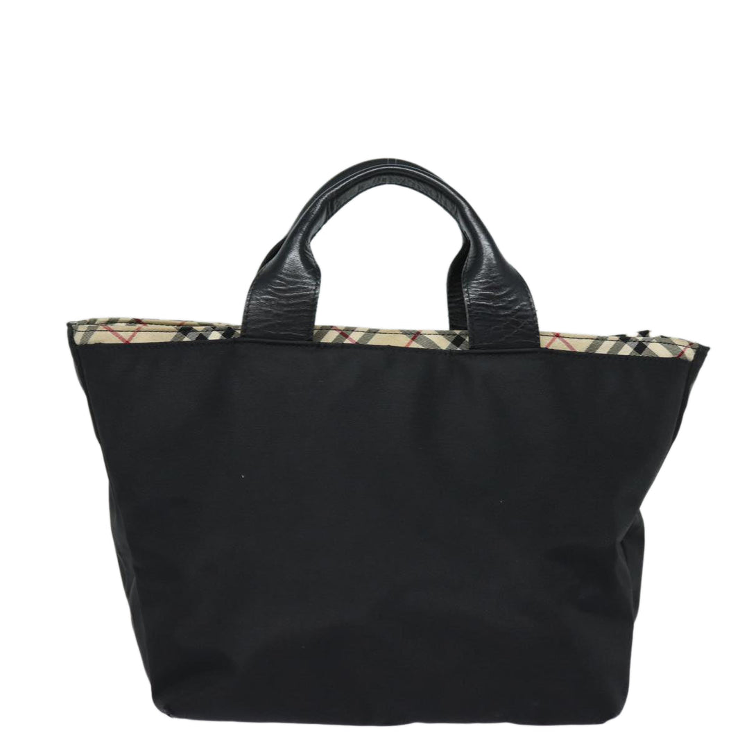 Burberry Blue Label Hand Bag Nylon Black Auth 81325