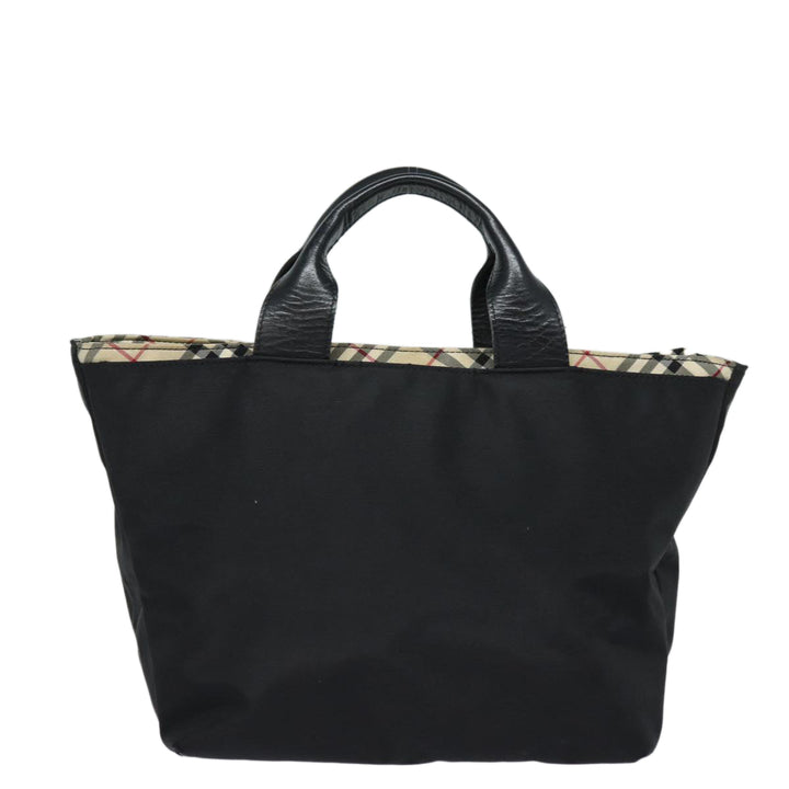 Burberry Blue Label Hand Bag Nylon Black Auth 81325