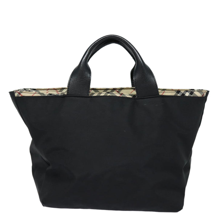 Burberry Blue Label Hand Bag Nylon Black Auth 81325