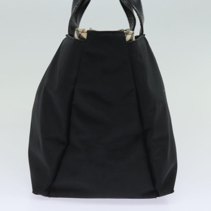 Burberry Blue Label Hand Bag Nylon Black Auth 81325
