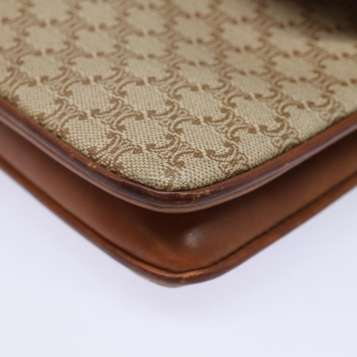 Top Quality Celine Macadam Canvas Shoulder Bag Beige Auth 81365
