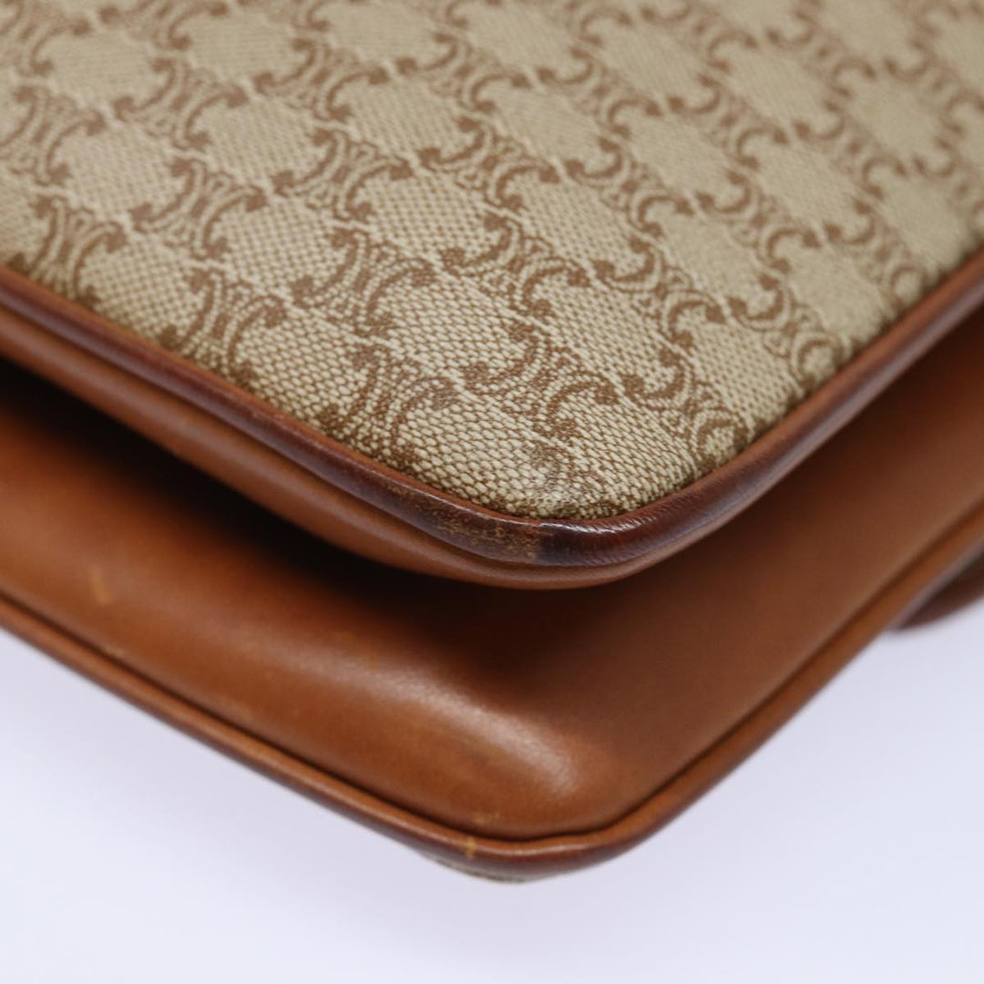 Top Quality Celine Macadam Canvas Shoulder Bag Beige Auth 81365
