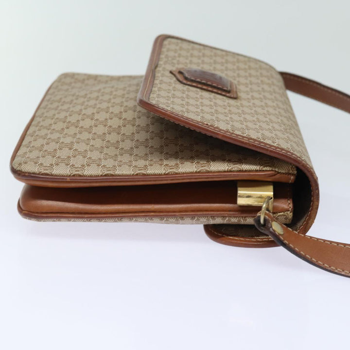 Celine Macadam Canvas Shoulder Bag Beige Auth 81365