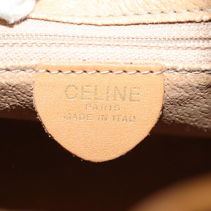 Celine Macadam Canvas Shoulder Bag PVC Leather Brown Auth 81367