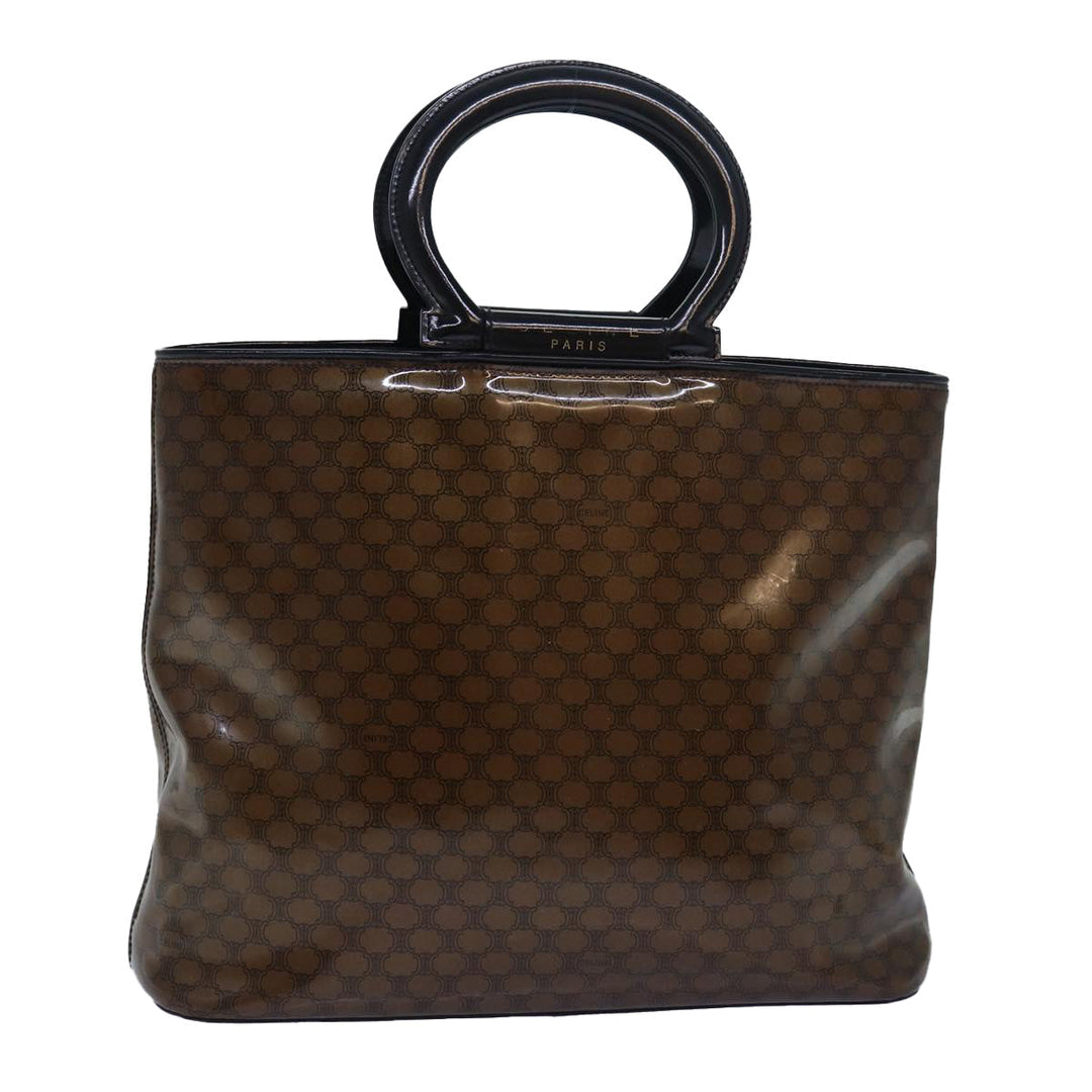 Celine Macadam Canvas Hand Bag Brown Auth 81446