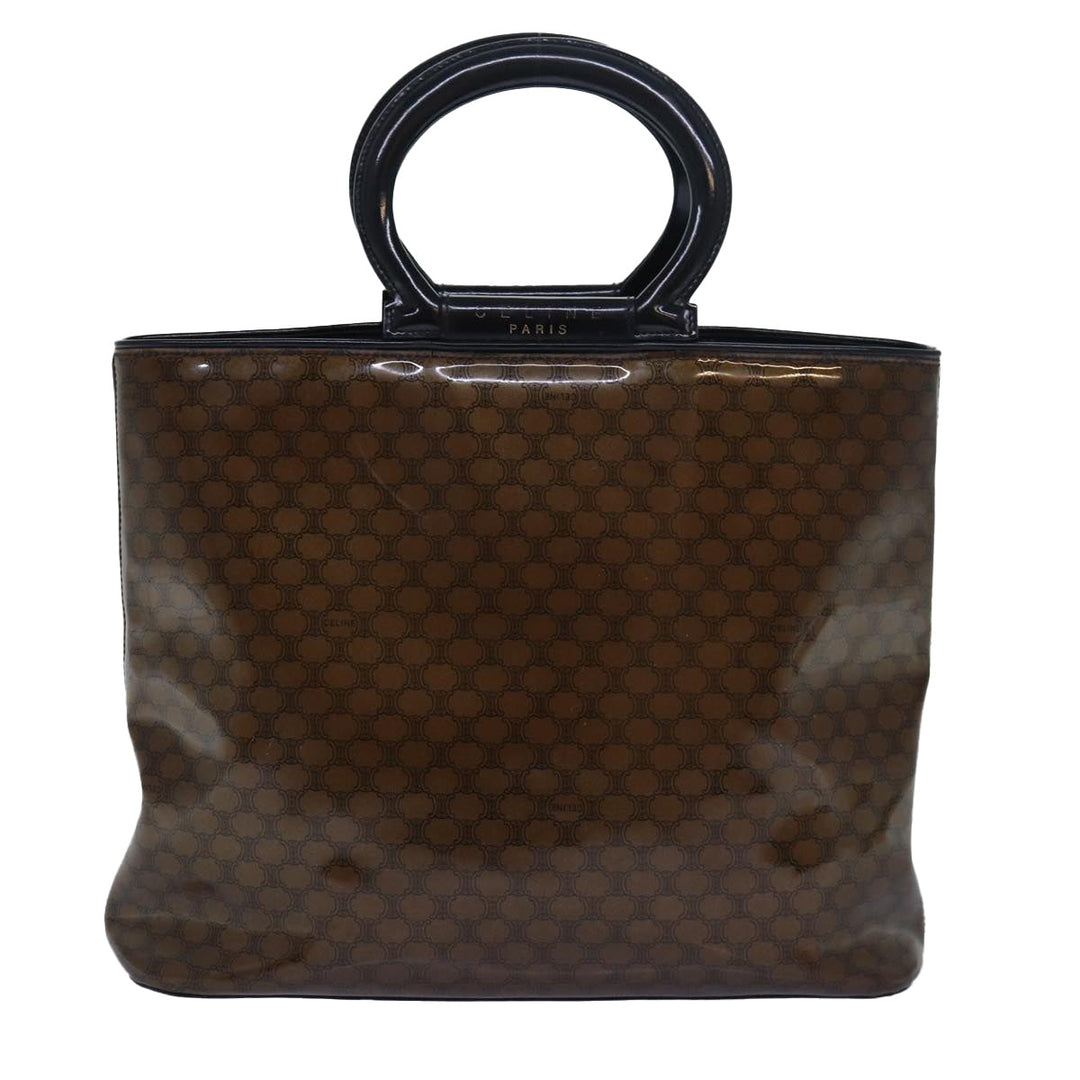 Celine Macadam Canvas Hand Bag Brown Auth 81446
