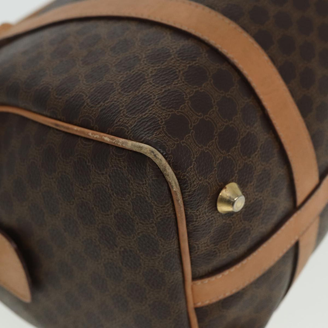 Celine Macadam Canvas Hand Bag PVC Leather Brown Auth 81447