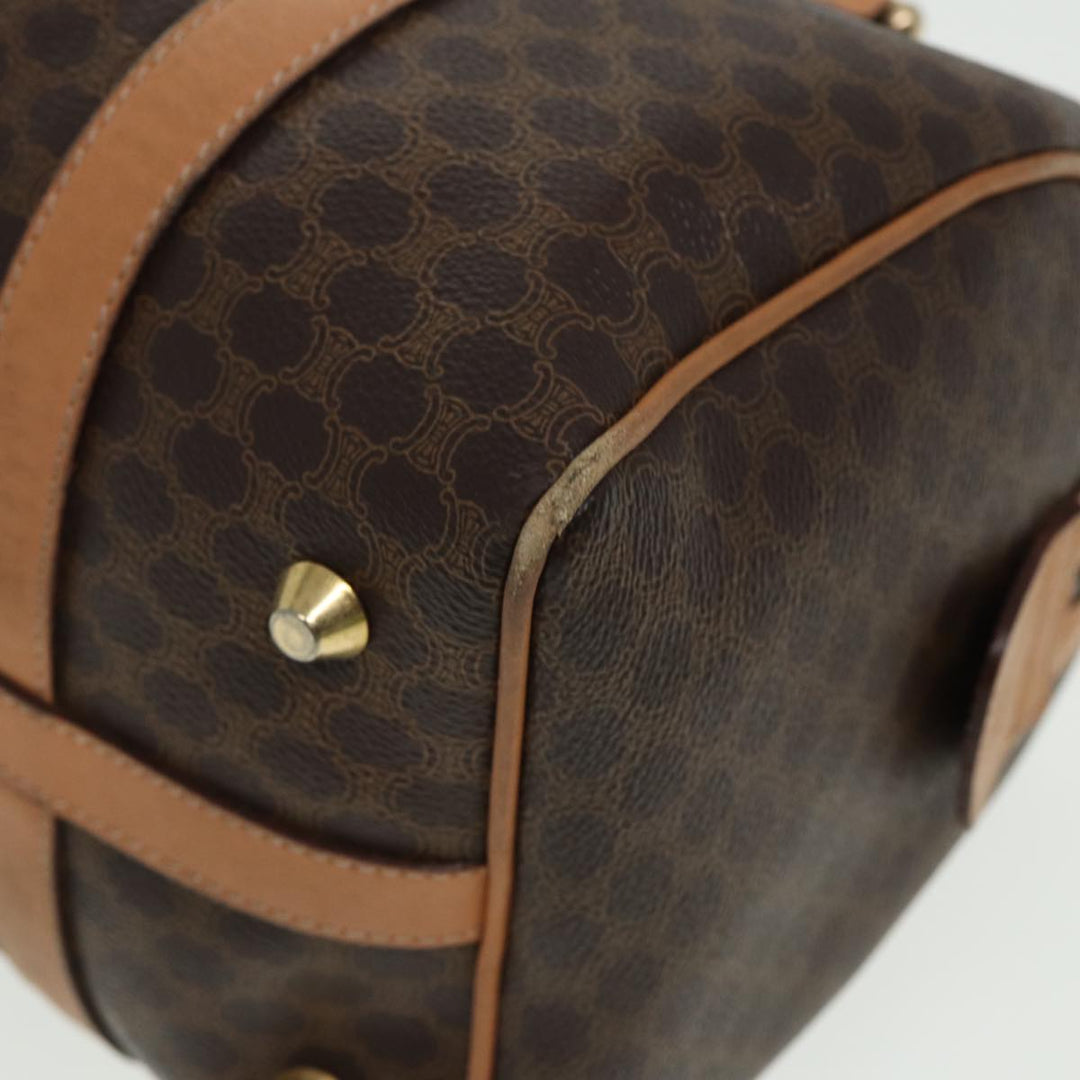 Celine Macadam Canvas Hand Bag PVC Leather Brown Auth 81447