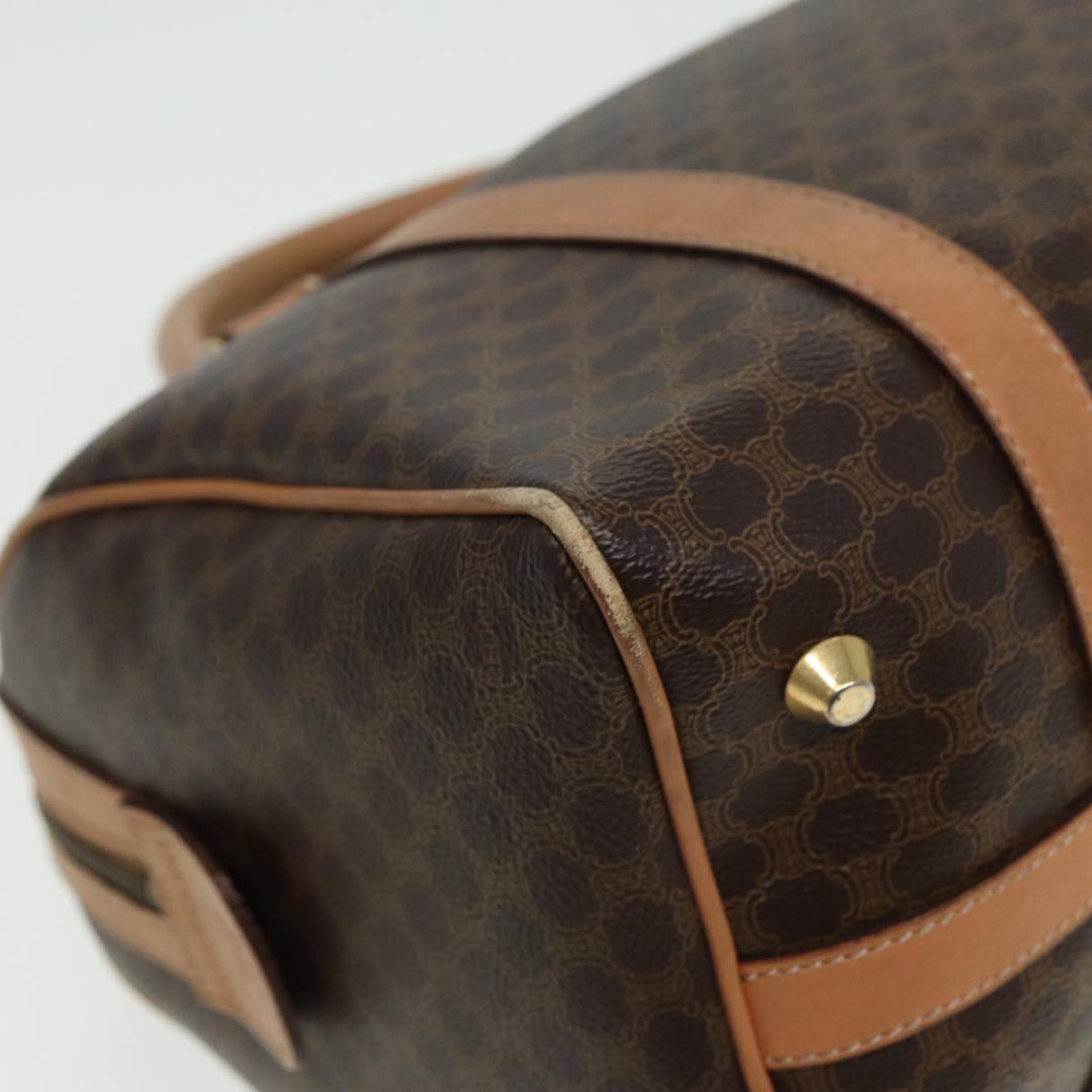 Celine Macadam Canvas Hand Bag PVC Leather Brown Auth 81447
