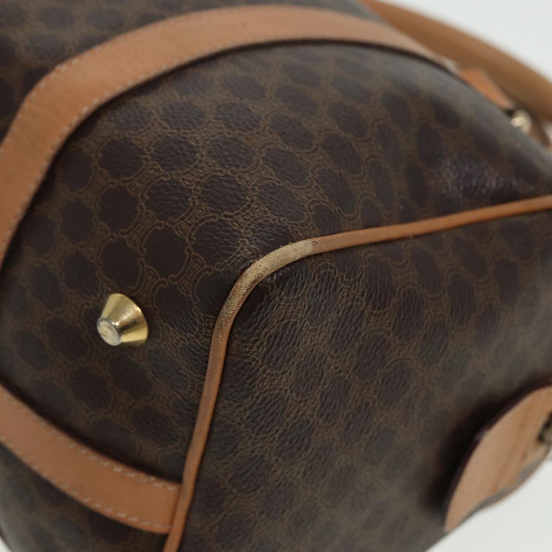 Celine Macadam Canvas Hand Bag PVC Leather Brown Auth 81447