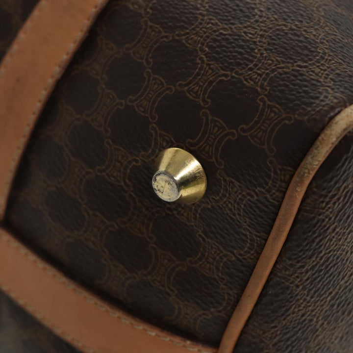 Celine Macadam Canvas Hand Bag PVC Leather Brown Auth 81447