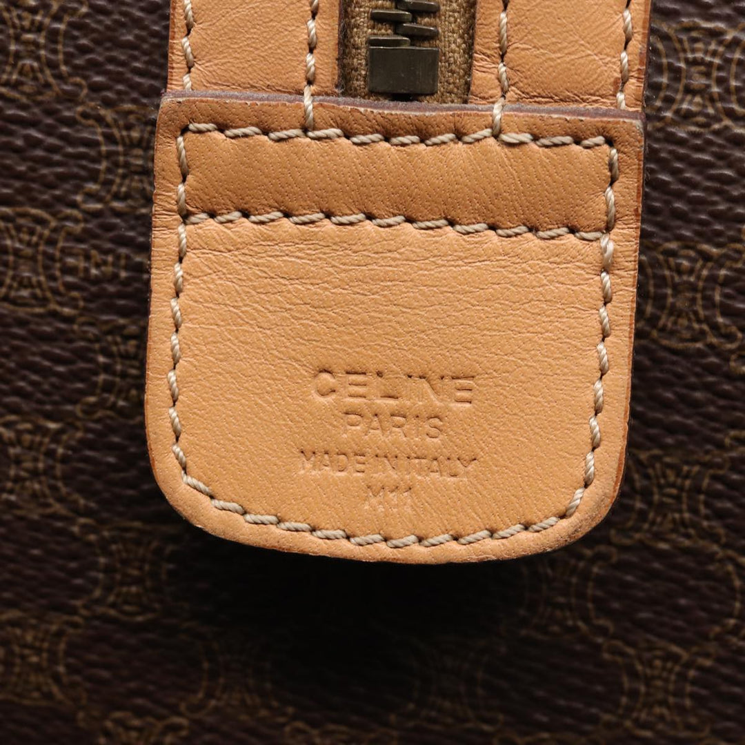 Celine Macadam Canvas Hand Bag PVC Leather Brown Auth 81447