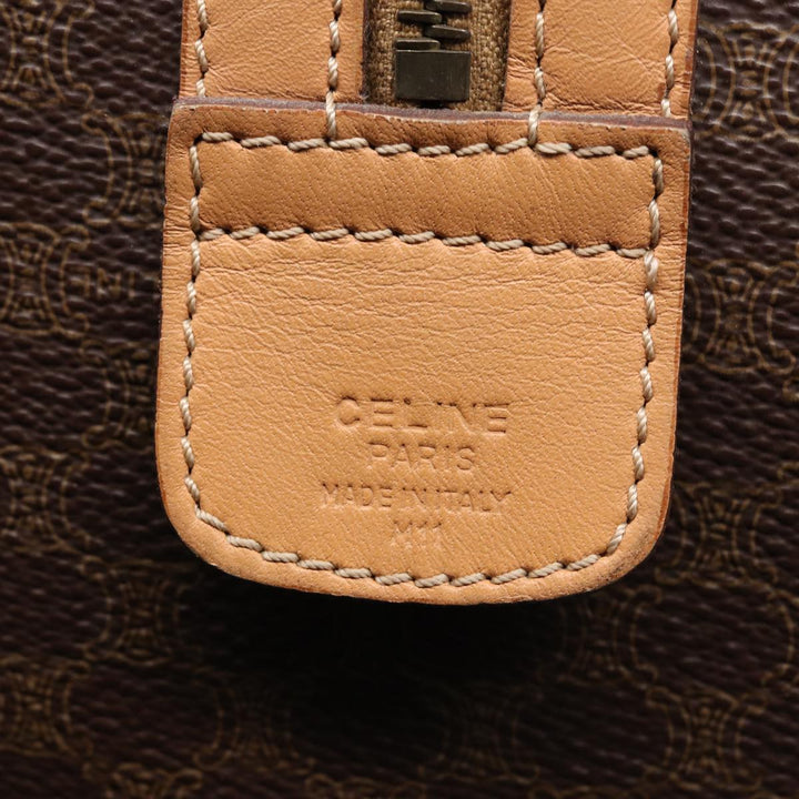 Celine Macadam Canvas Hand Bag PVC Leather Brown Auth 81447