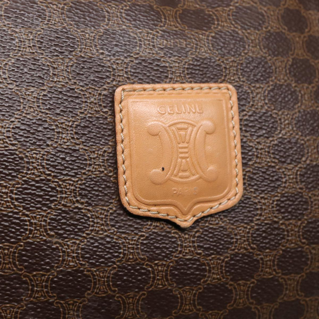 Celine Macadam Canvas Hand Bag PVC Leather Brown Auth 81447