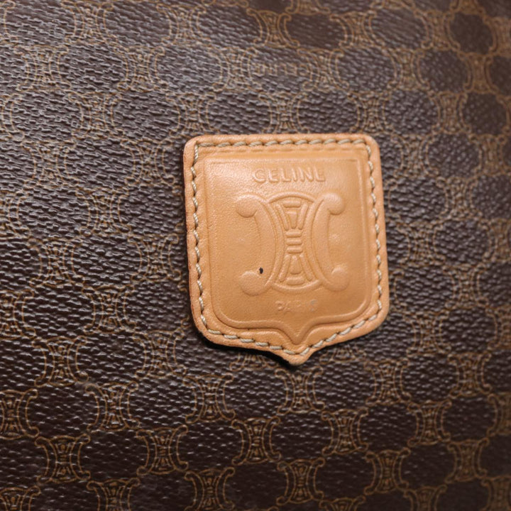 Celine Macadam Canvas Hand Bag PVC Leather Brown Auth 81447