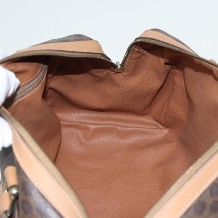 Celine Macadam Canvas Hand Bag PVC Leather Brown Auth 81447