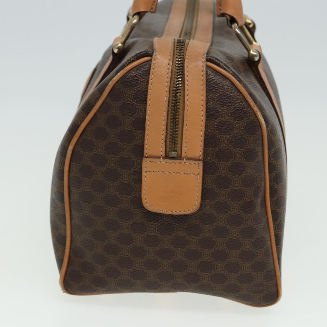 Celine Macadam Canvas Hand Bag PVC Leather Brown Auth 81447