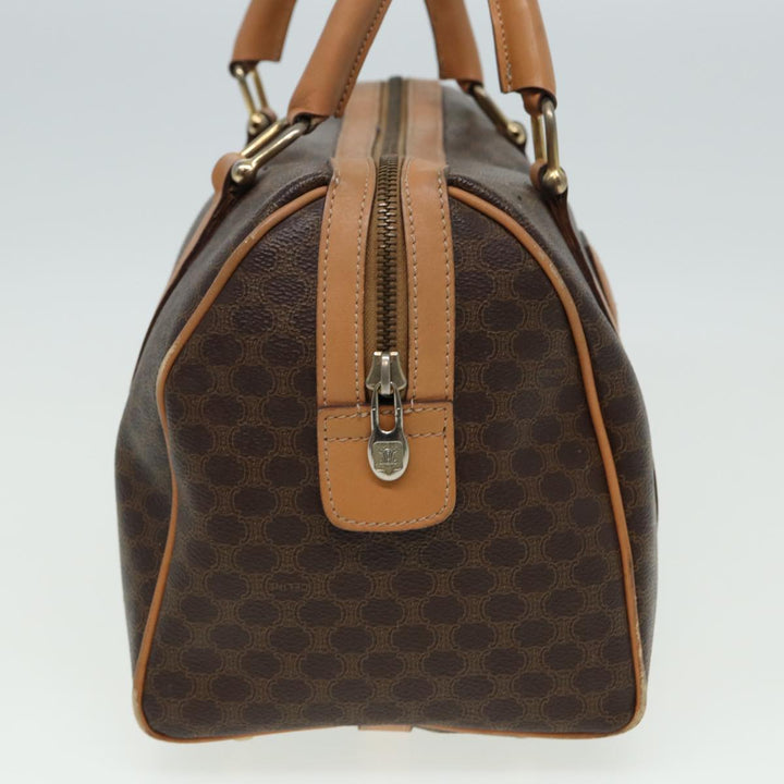 Celine Macadam Canvas Hand Bag PVC Leather Brown Auth 81447