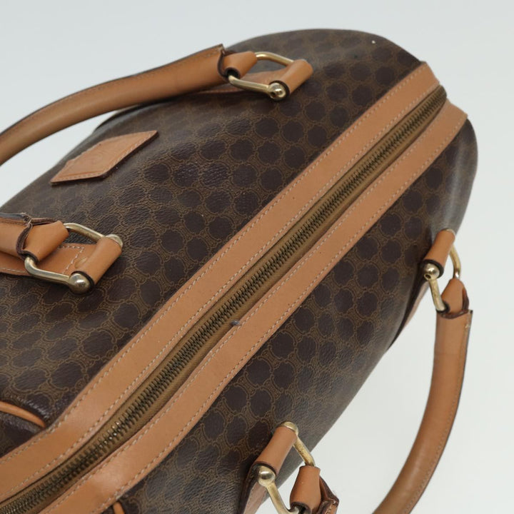 Celine Macadam Canvas Hand Bag PVC Leather Brown Auth 81447
