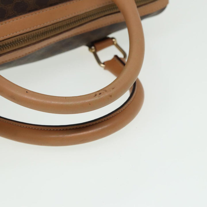 Celine Macadam Canvas Hand Bag PVC Leather Brown Auth 81447