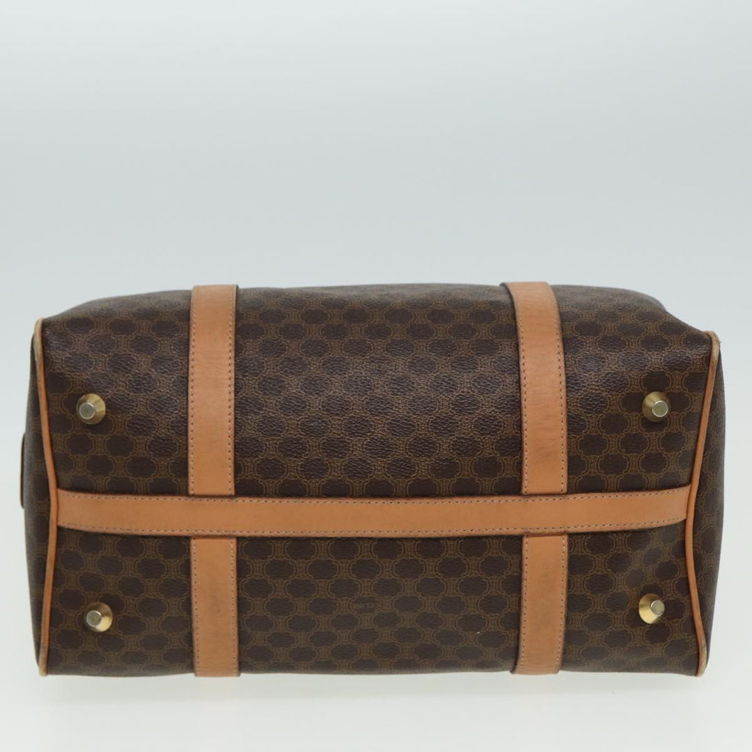 Celine Macadam Canvas Hand Bag PVC Leather Brown Auth 81447