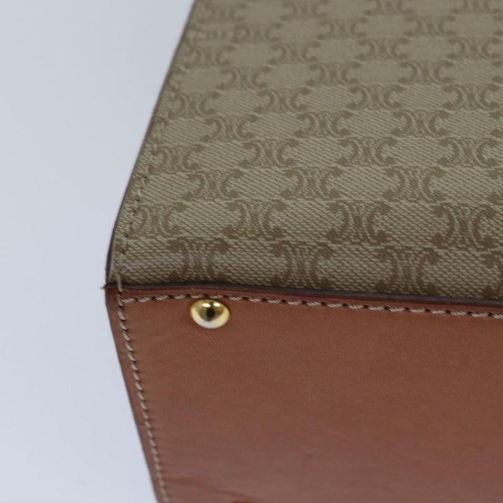 Celine Macadam Canvas Hand Bag 2way Beige Auth 81450