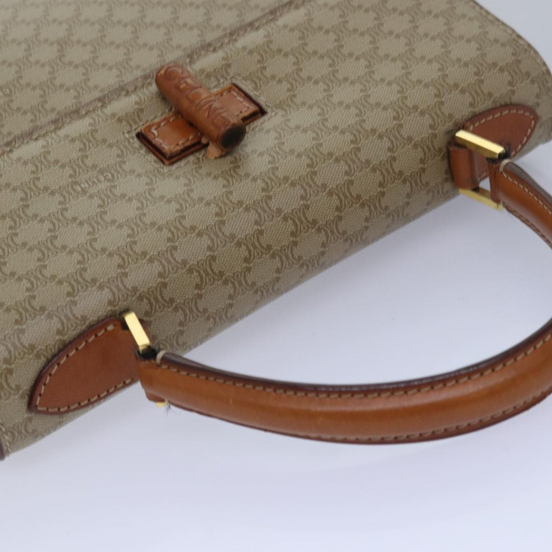 Celine Macadam Canvas Hand Bag 2way Beige Auth 81450