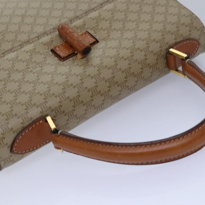 Celine Macadam Canvas Hand Bag 2way Beige Auth 81450