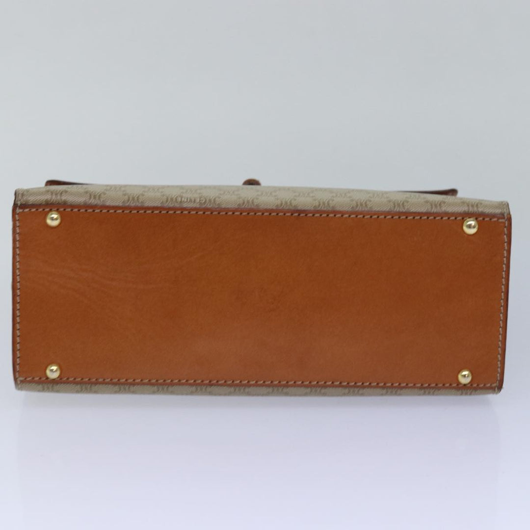 Celine Macadam Canvas Hand Bag 2way Beige Auth 81450