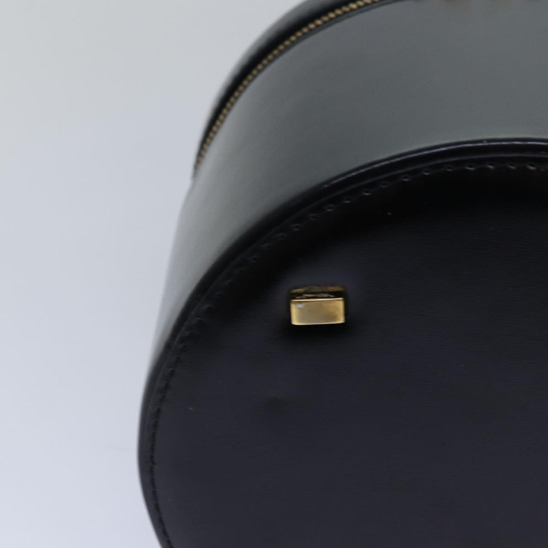Celine Vanity Cosmetic Pouch Leather Black Auth 81452