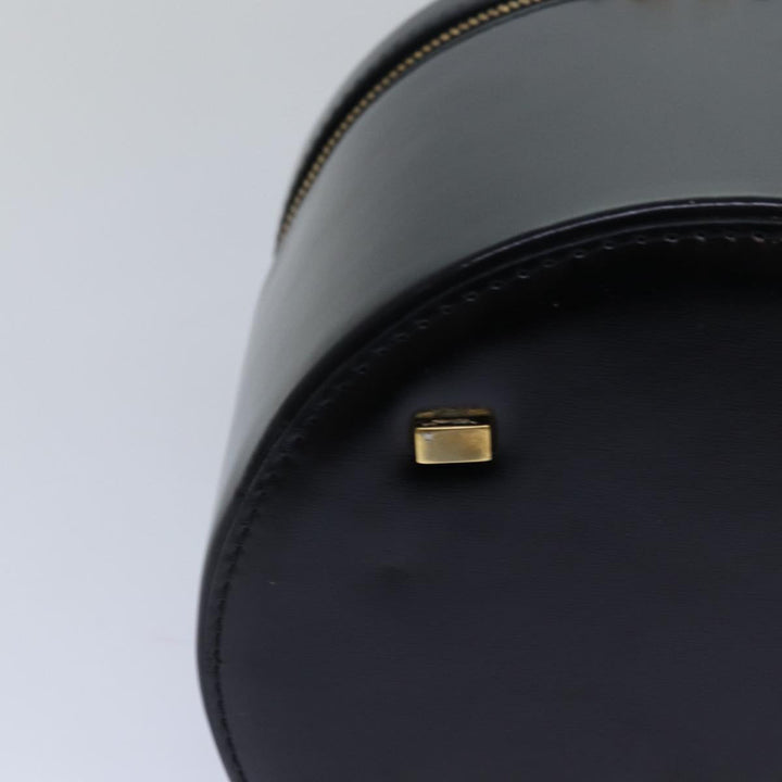 Celine Vanity Cosmetic Pouch Leather Black Auth 81452