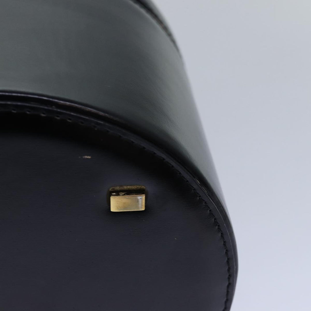 Celine Vanity Cosmetic Pouch Leather Black Auth 81452