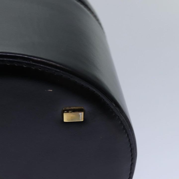 Celine Vanity Cosmetic Pouch Leather Black Auth 81452