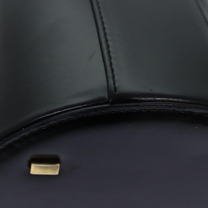 Celine Vanity Cosmetic Pouch Leather Black Auth 81452