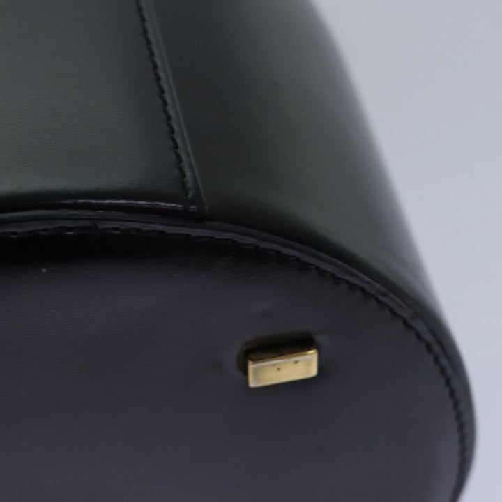 Celine Vanity Cosmetic Pouch Leather Black Auth 81452