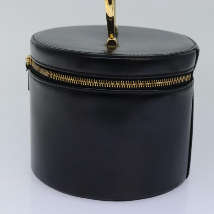 Celine Vanity Cosmetic Pouch Leather Black Auth 81452
