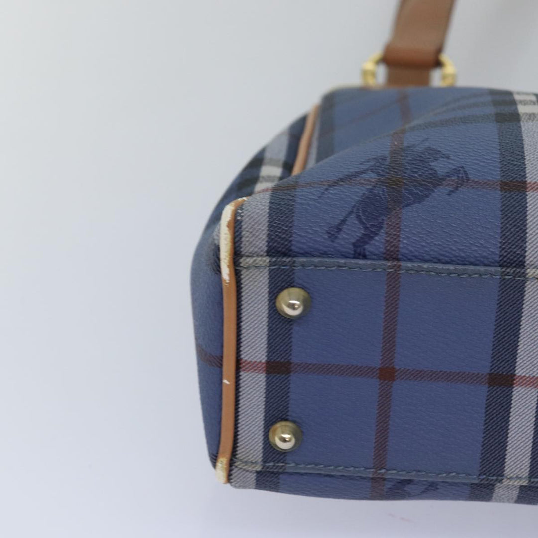 BurberrySs Nova Check Tote Bag PVC Leather Blue Auth 81458