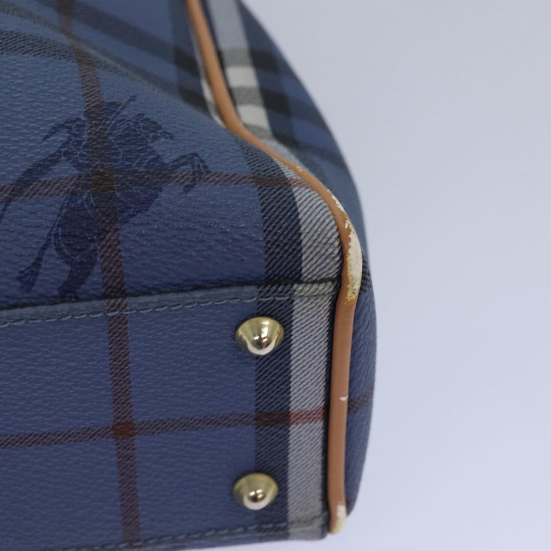 BurberrySs Nova Check Tote Bag PVC Leather Blue Auth 81458