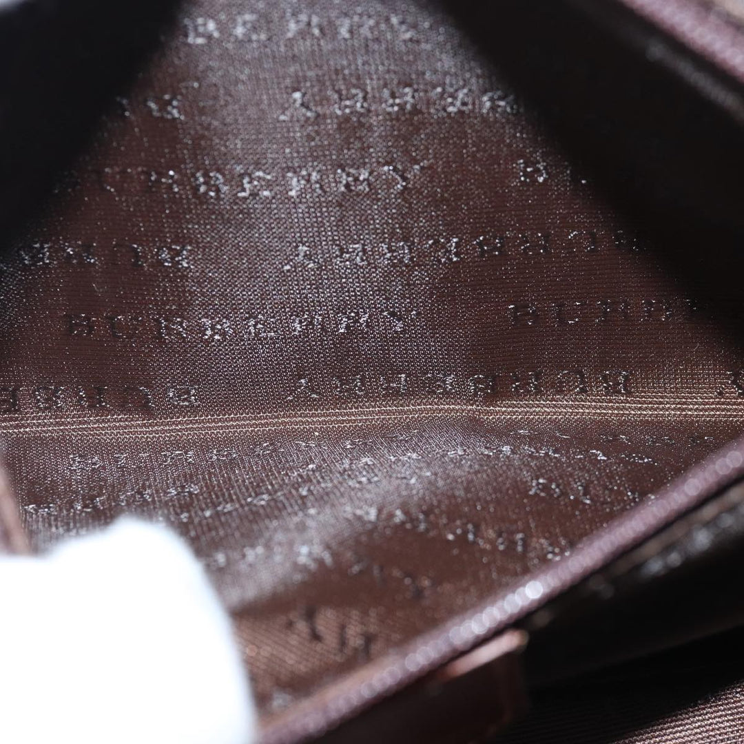 Burberry Nova Check Clutch Bag PVC Leather Beige Auth 81460