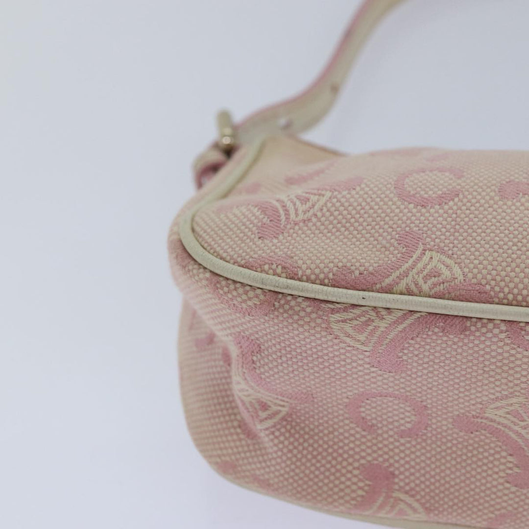 Celine C Macadam Canvas Shoulder Bag Pink Auth 81604