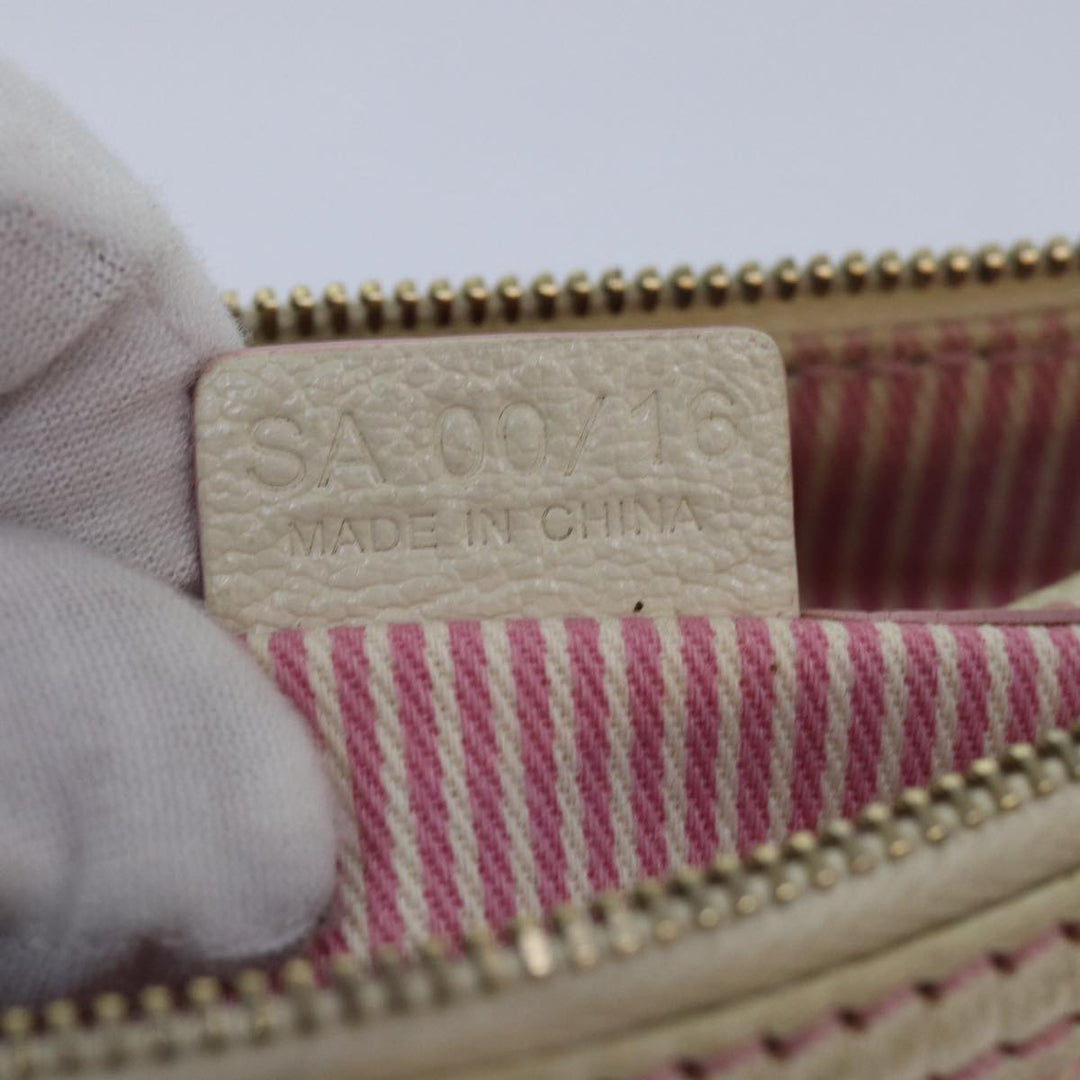 Celine C Macadam Canvas Shoulder Bag Pink Auth 81604