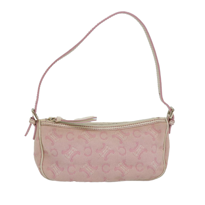 Celine C Macadam Canvas Shoulder Bag Pink Auth 81604