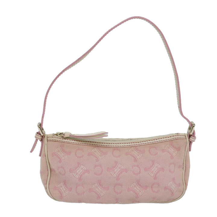 Celine C Macadam Canvas Shoulder Bag Pink Auth 81604