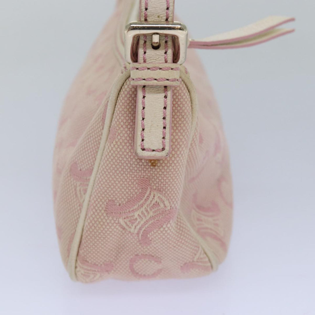 Celine C Macadam Canvas Shoulder Bag Pink Auth 81604