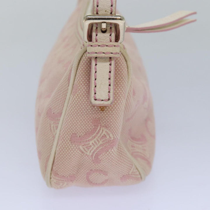 Celine C Macadam Canvas Shoulder Bag Pink Auth 81604