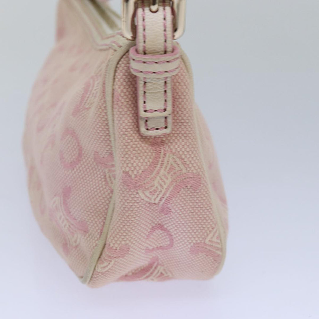 Celine C Macadam Canvas Shoulder Bag Pink Auth 81604