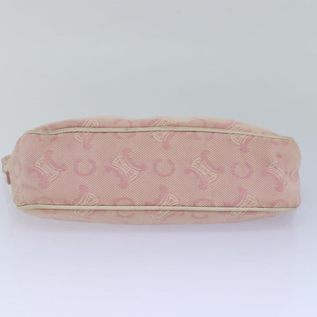 Celine C Macadam Canvas Shoulder Bag Pink Auth 81604