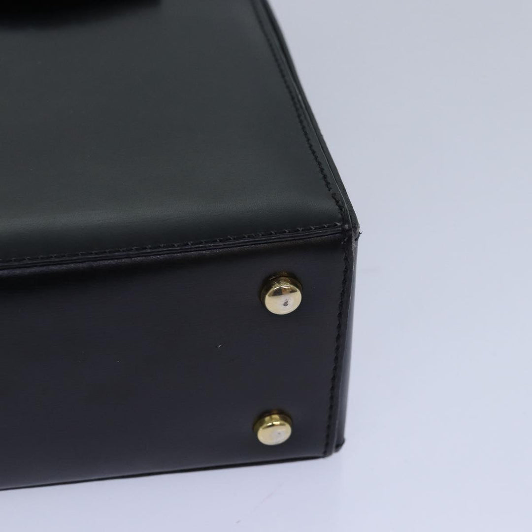 Celine Hand Bag Leather Black Auth 81636